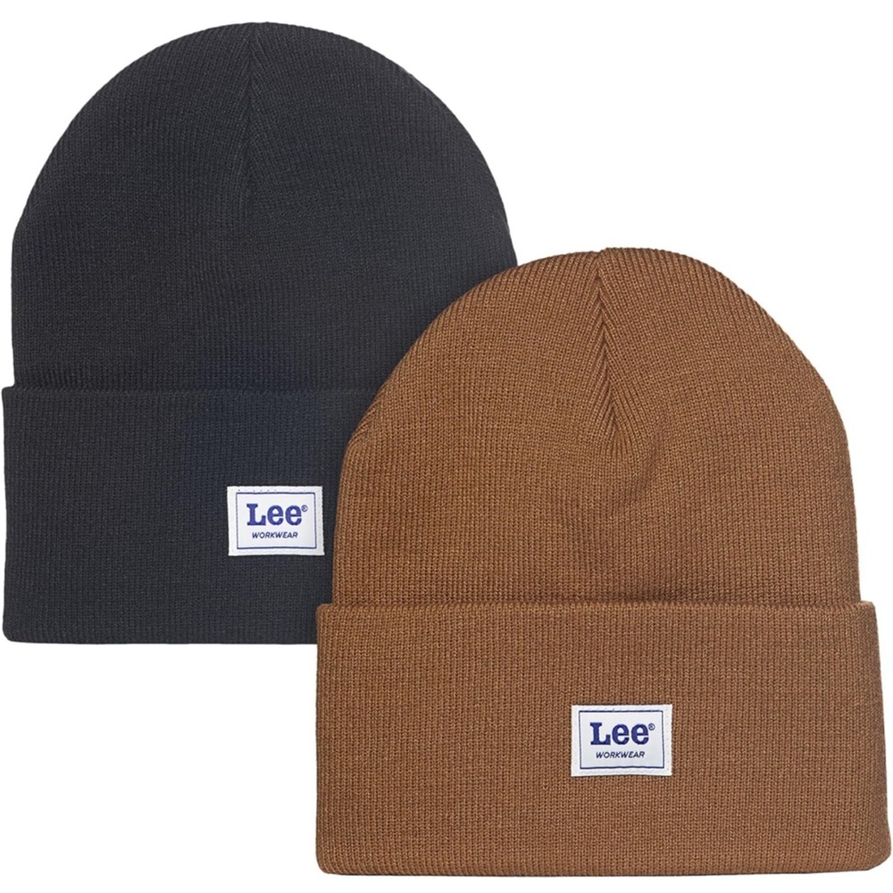 Lee Workwear Ribbed Cuffed Beanie 2 pack